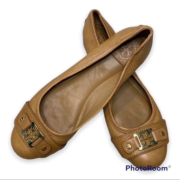 Tory Burch Shoes - Tory Burch Royal Tan Box In Clines
Ballet Tumbled Leather Flats Sz 10.5